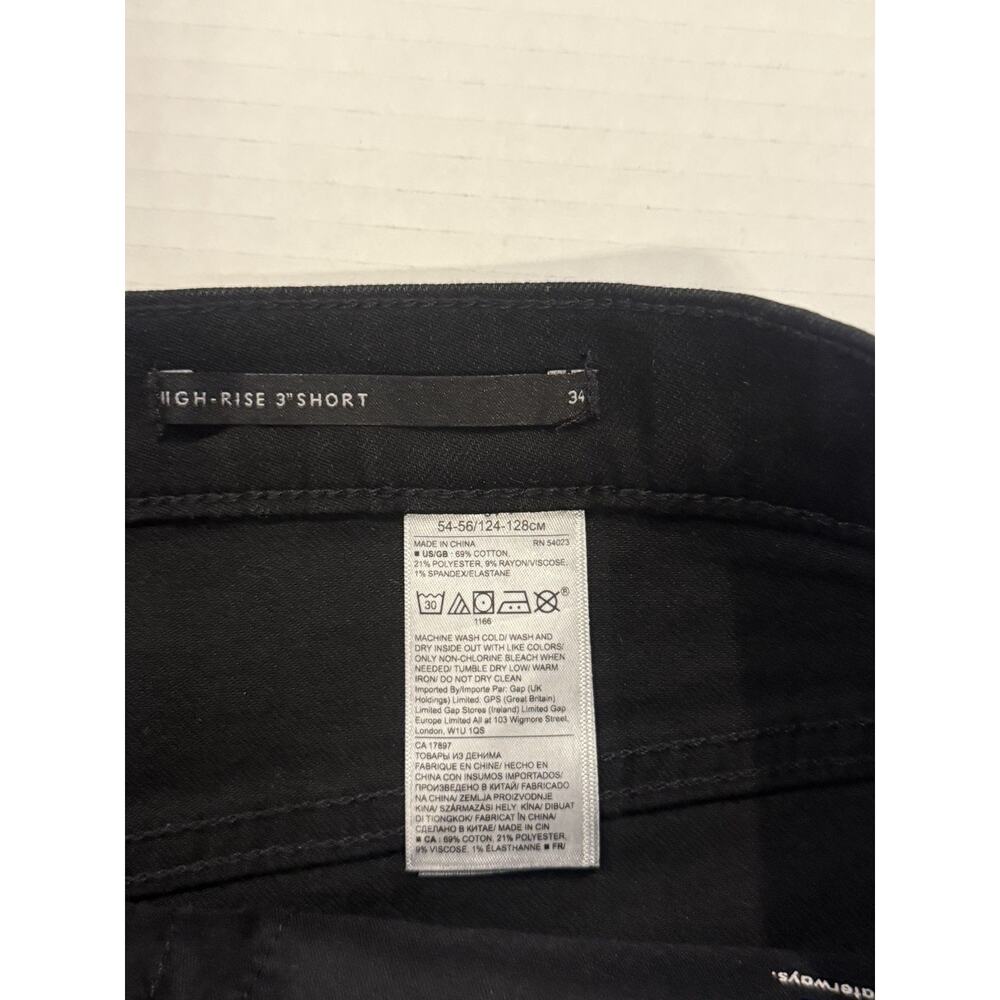Banana Republic Shorts Womens 34 Black Denim High Rise 3 Inch Raw Hem Distressed - Picture 4 of 6